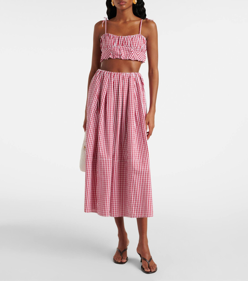 FAITHFULL Mira gingham cotton poplin crop top outlook