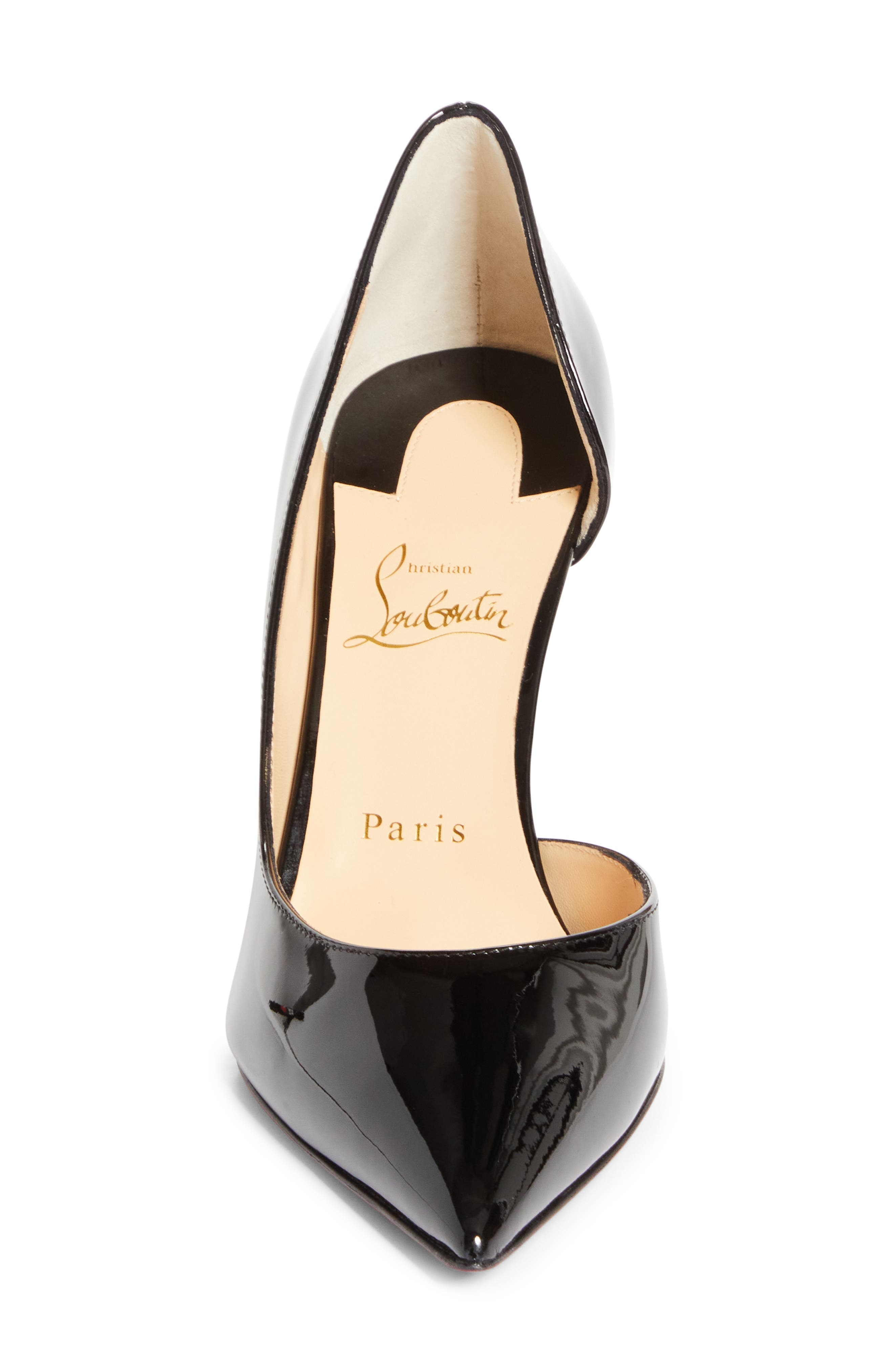 Christian Louboutin Iriza Pointed Toe Half d'Orsay Pump in Black at Nordstrom - 4