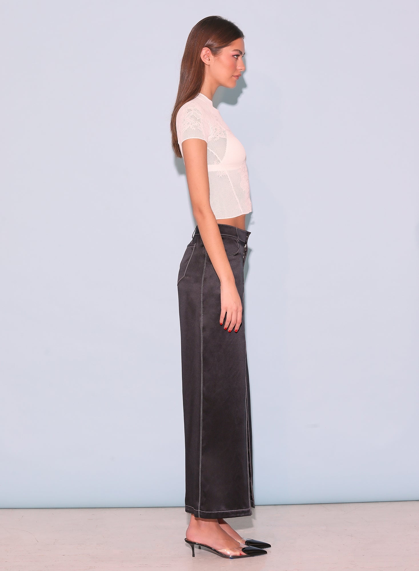 Lace Pointelle Tee - 7