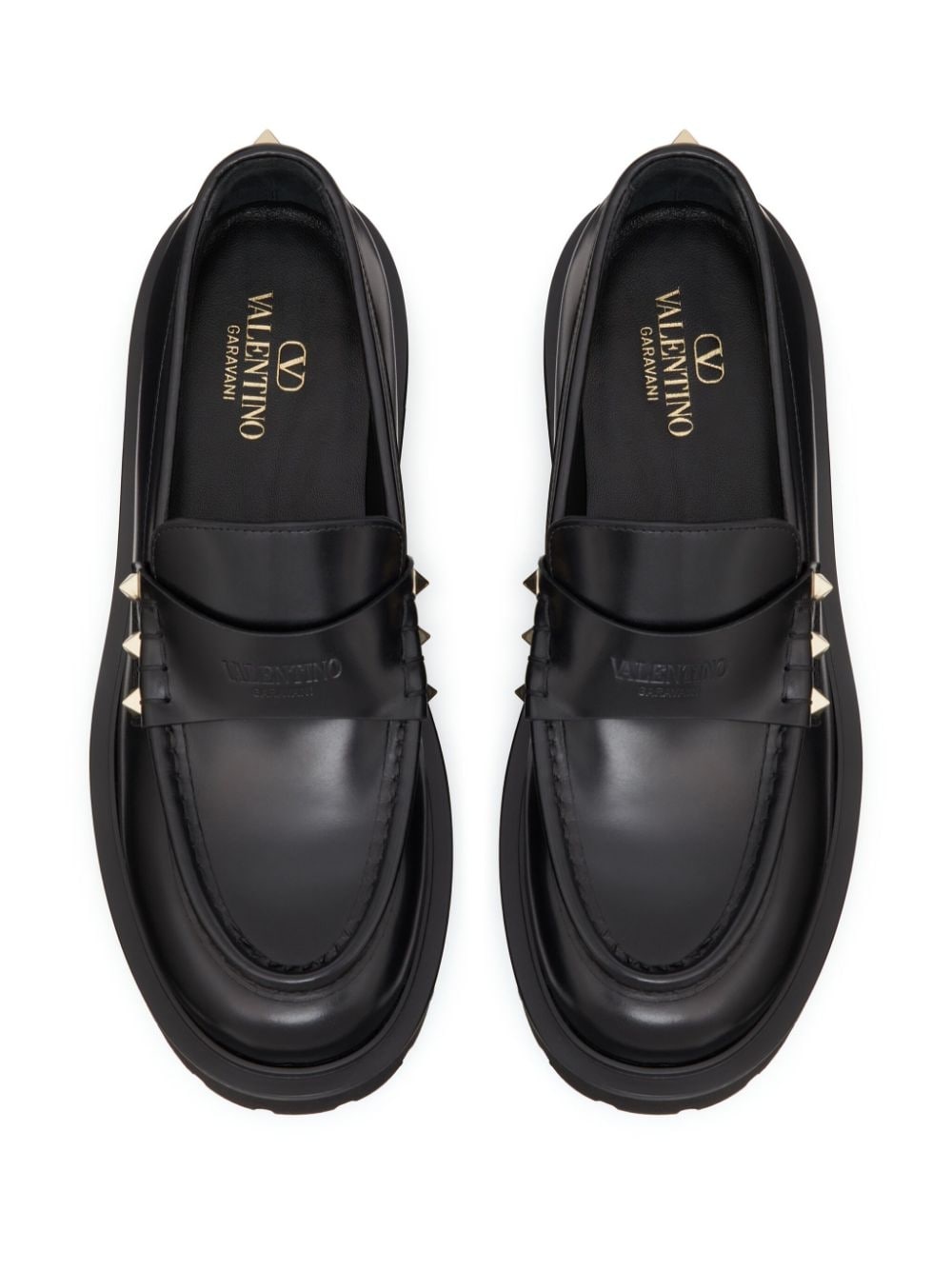 Rockstud-embellished leather loafers - 4