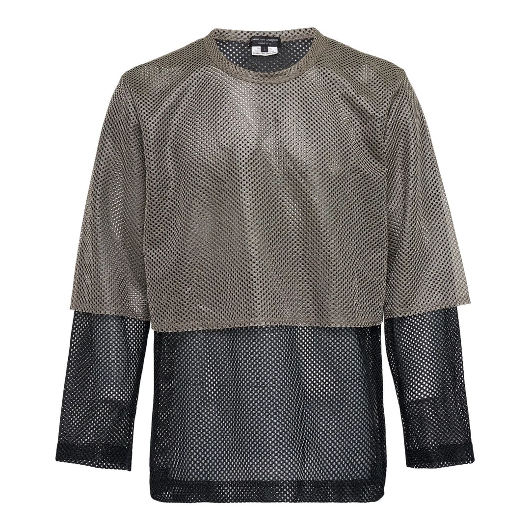 Polyester Mesh Coloured Long Sleeve T-Shirt - 1