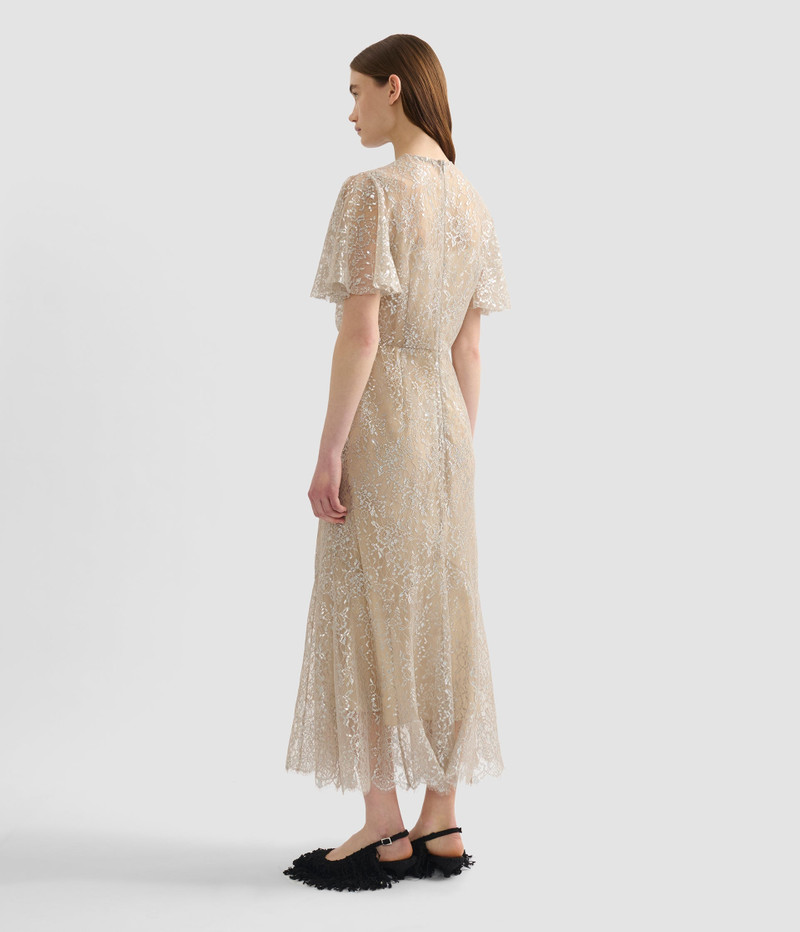 METALLIC LACE MIDI DRESS 3