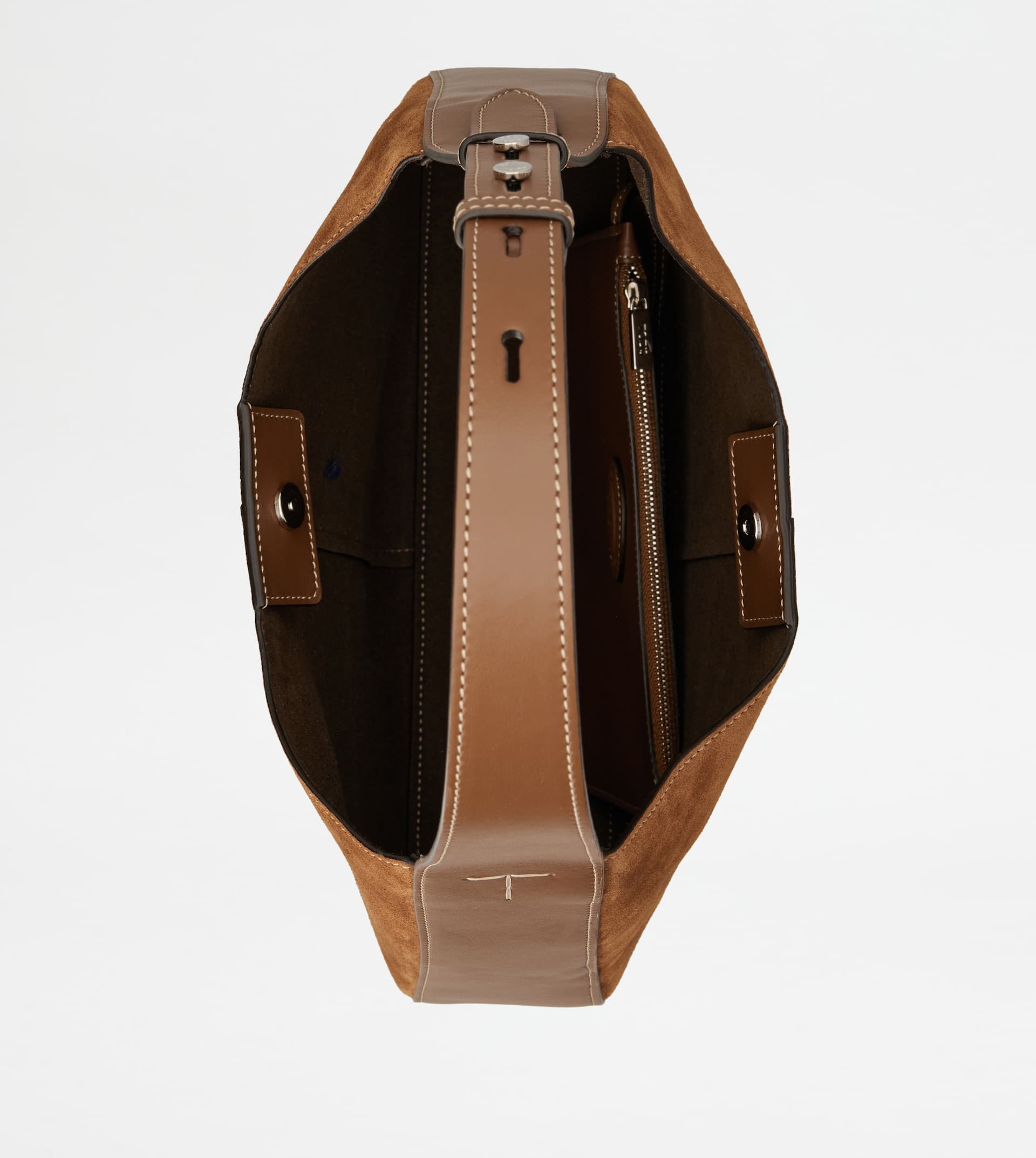 TOD'S DI BAG HOBO IN SUEDE SMALL - BROWN - 4