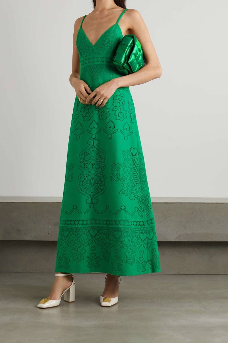 Valentino Crocheted cotton-blend maxi dress outlook
