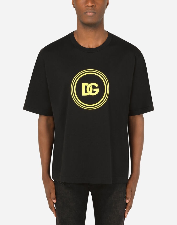 Cotton T-shirt with DG logo print - 1