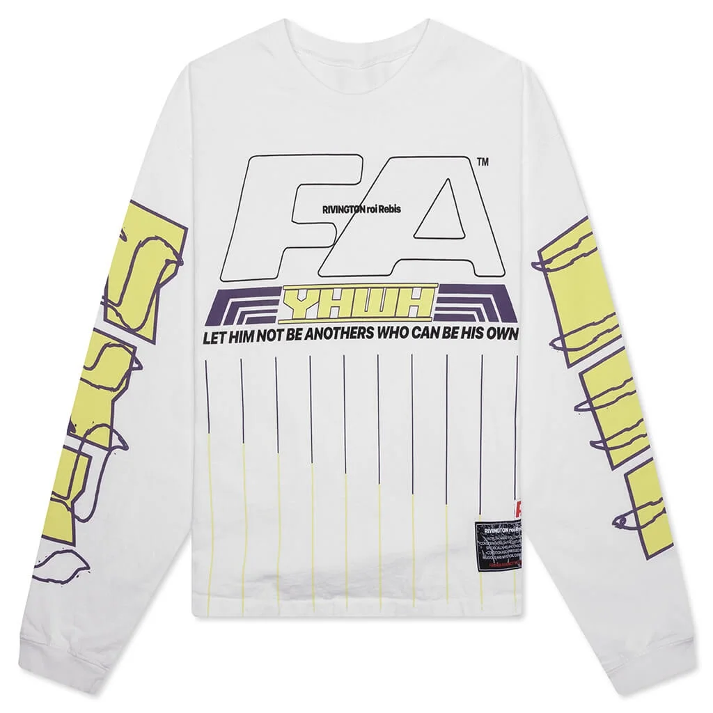 HIS OWN RACING L/S TEE - OPTIC WHITE - 1
