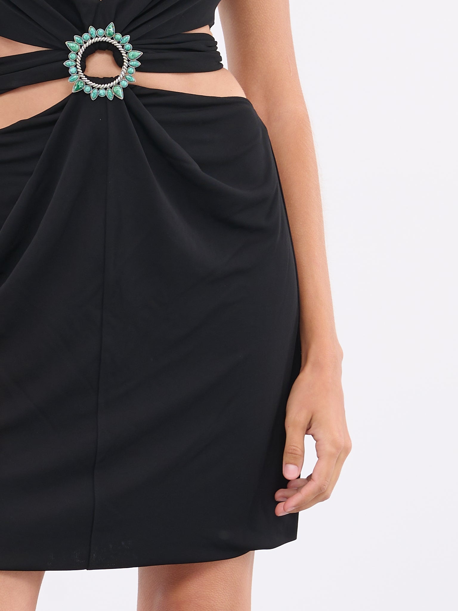 Embellished Cut-Out Mini Dress - 5