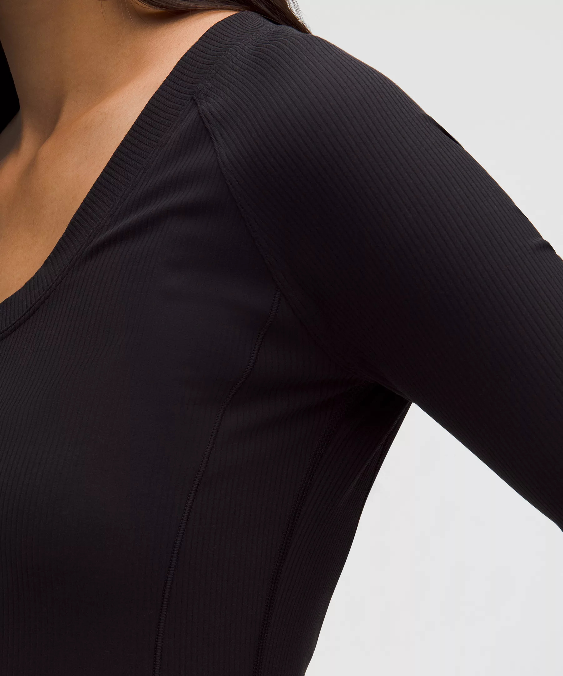 All Aligned Ribbed Long-Sleeve Midi Dress - 6