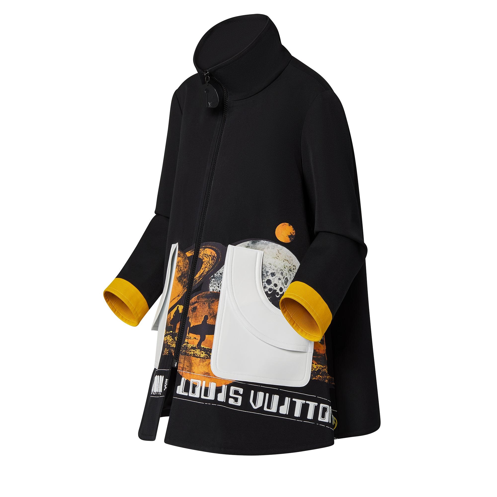 Cosmic Surfer Print A-Line Coat - 2