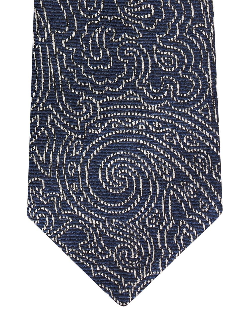 paisley-print silk tie - 2