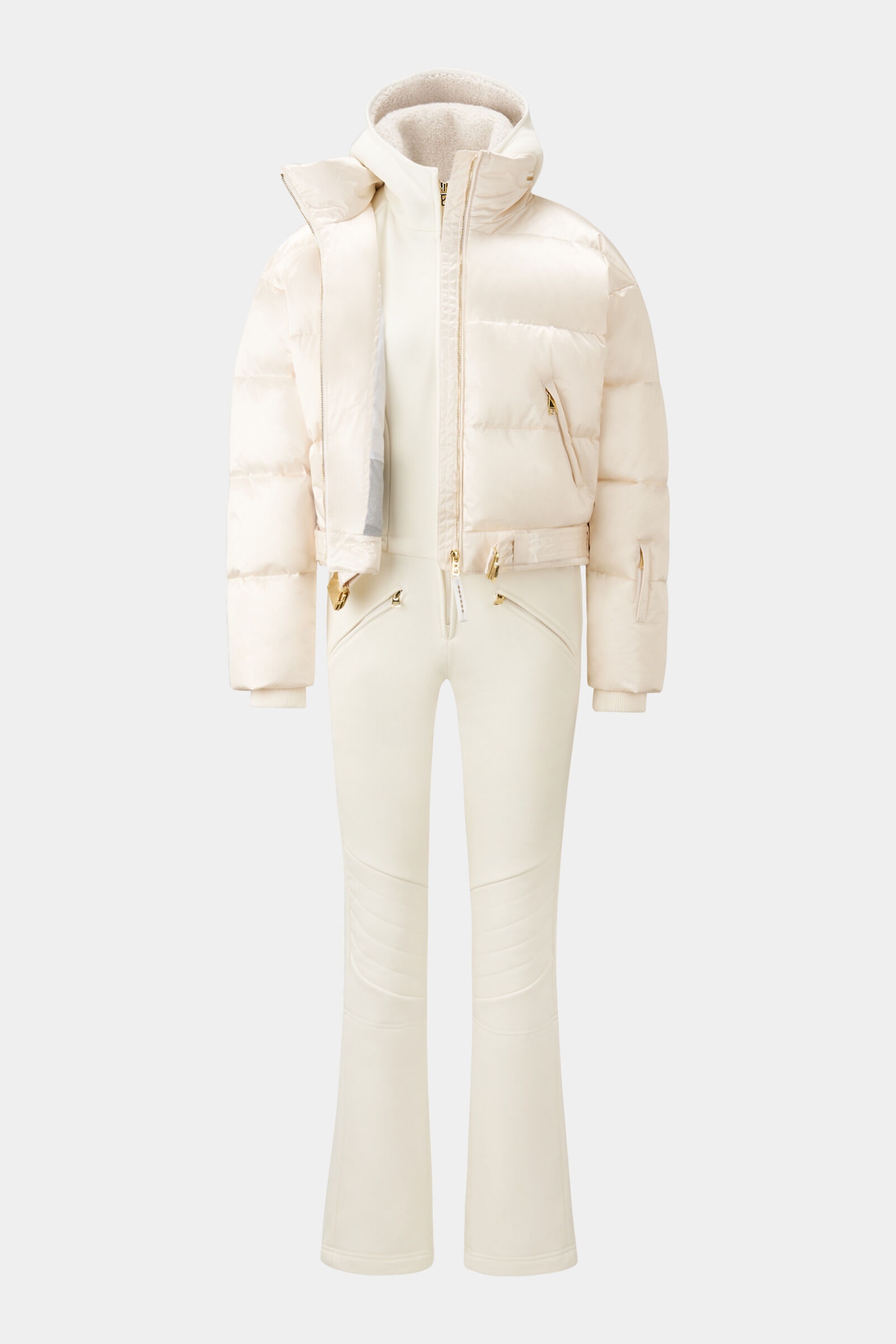 Aya Two-in-one ski overalls in Cream - 9