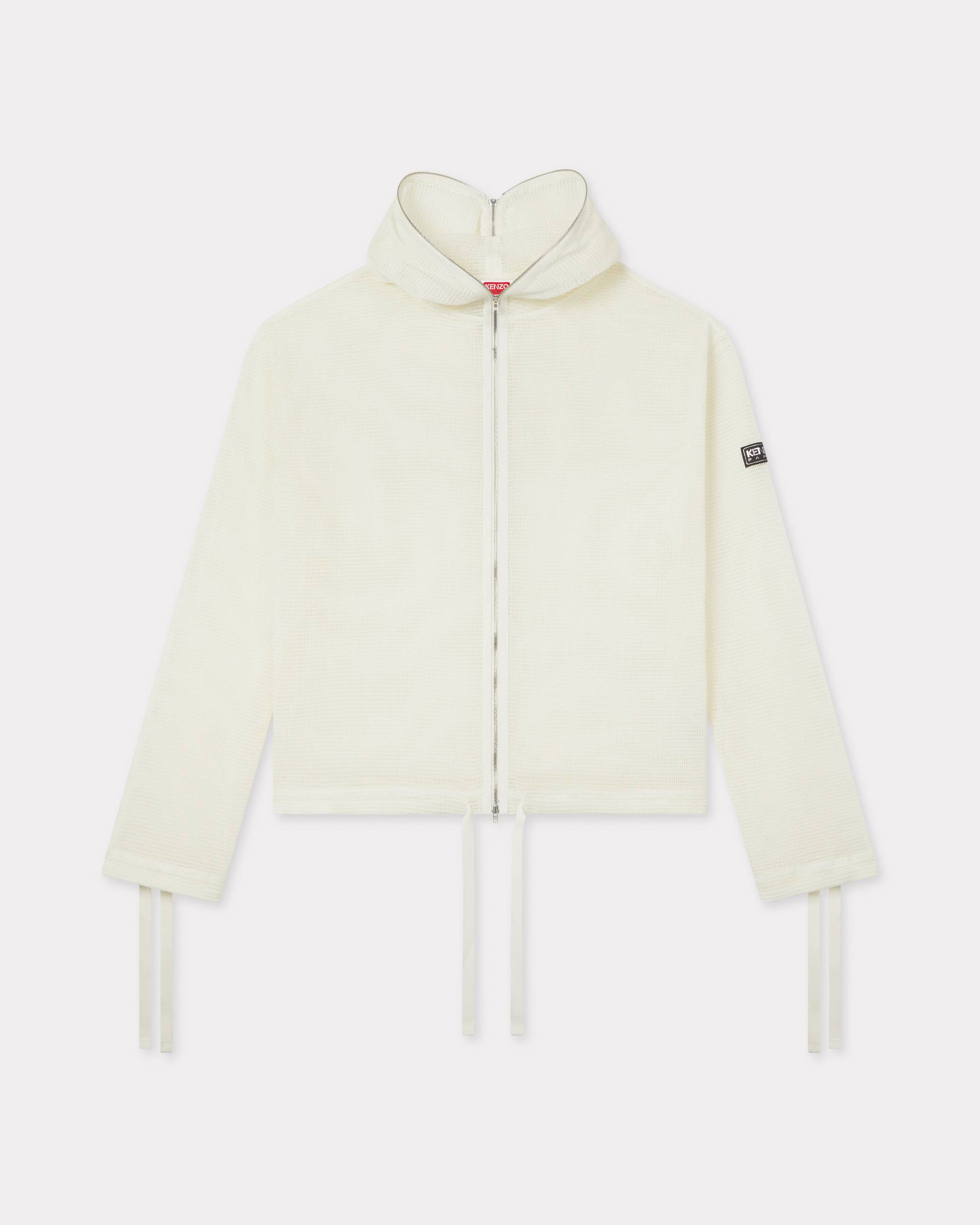 Zip-up hooded sweatshirt in mesh - 3