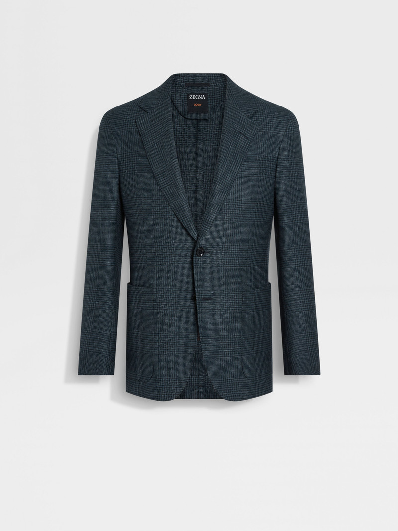 DARK GREEN CASHMERE SILK AND LINEN JACKET 1
