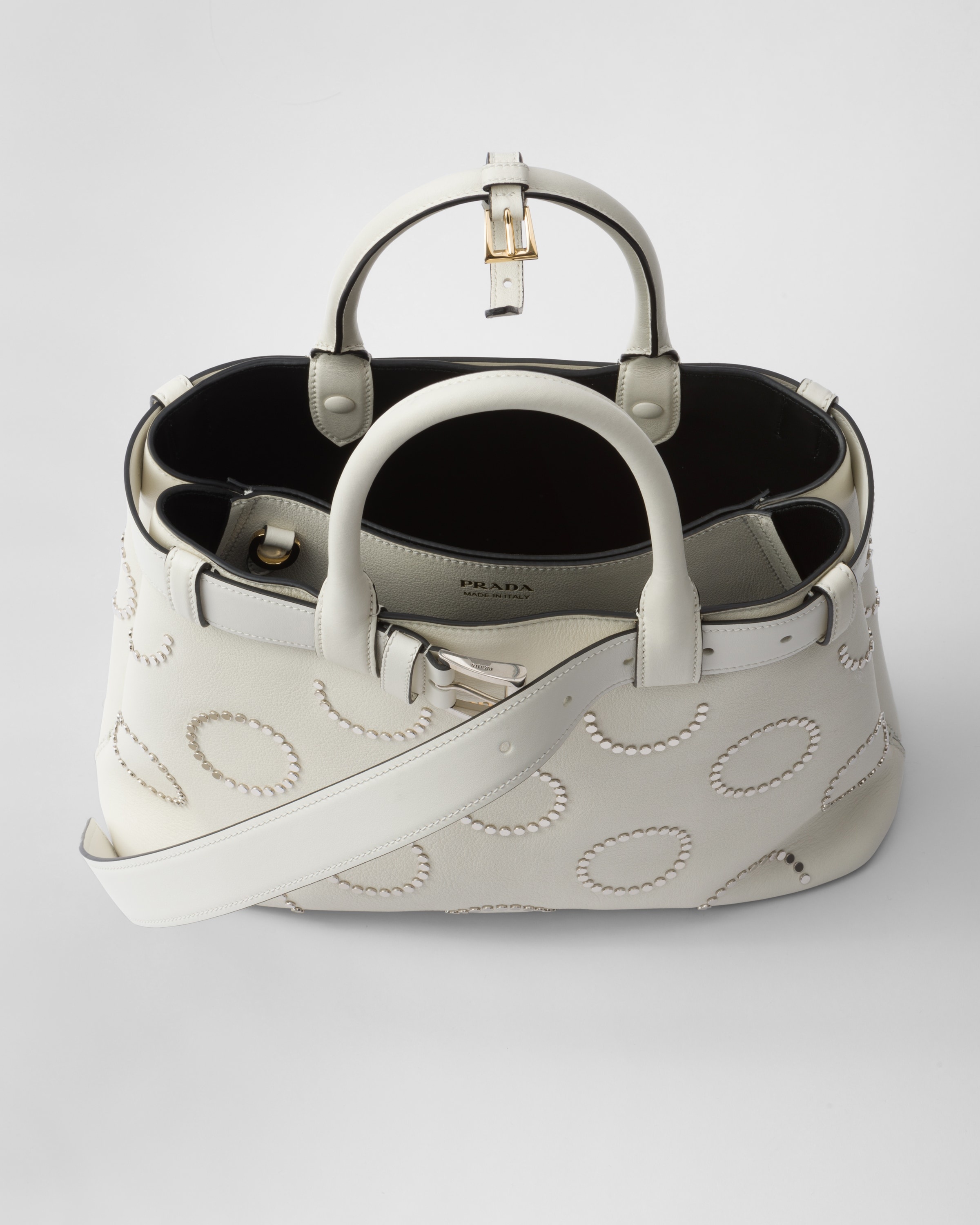 Prada Buckle medium leather bag with appliqués - 5