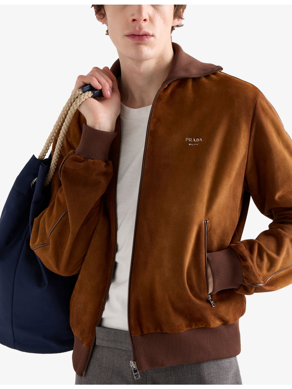 Logo-Print Regular-Fit Suede Jacket - 3