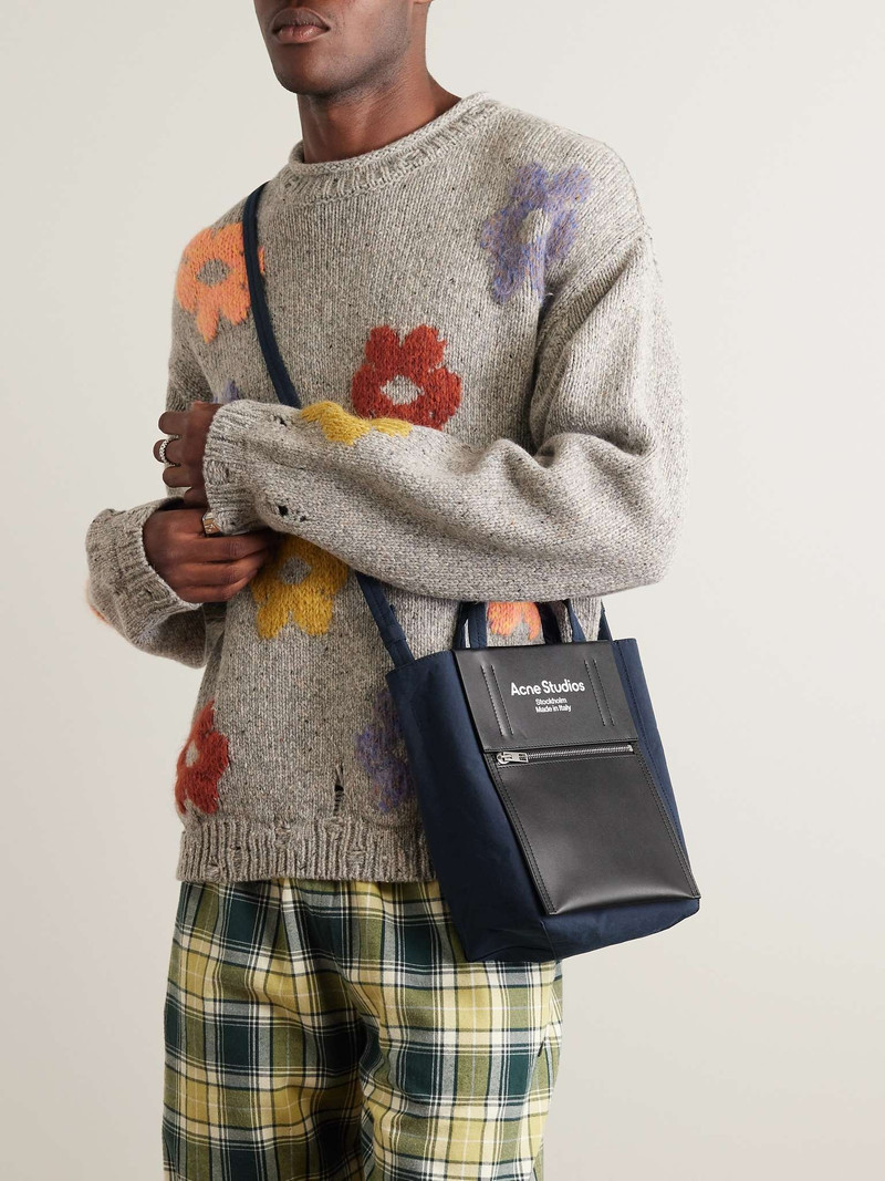 Acne Studios Baker Out Mini Logo-Print Leather and Nylon Tote Bag outlook
