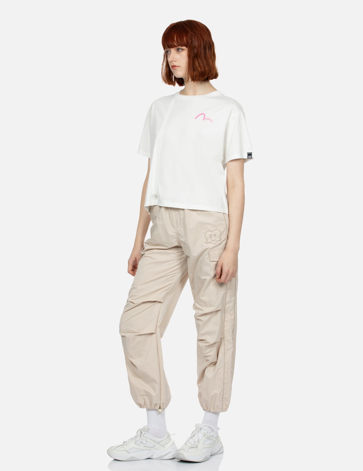 Brush Art Kamon Ruched Fashion Fit T-Shirt - 4