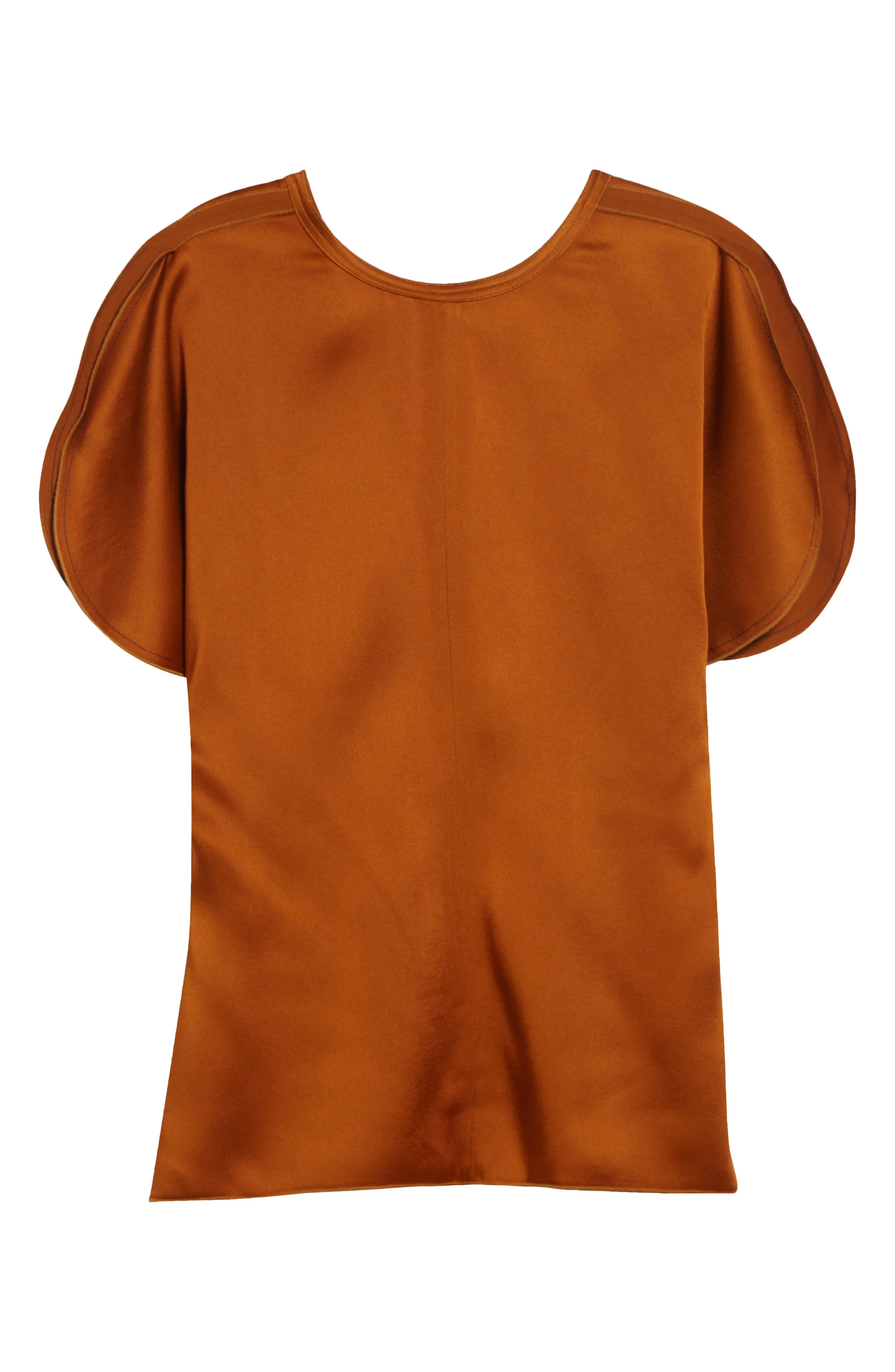 Victoria Beckham Draped Crepe Back Satin Top in Bronze at Nordstrom - 1