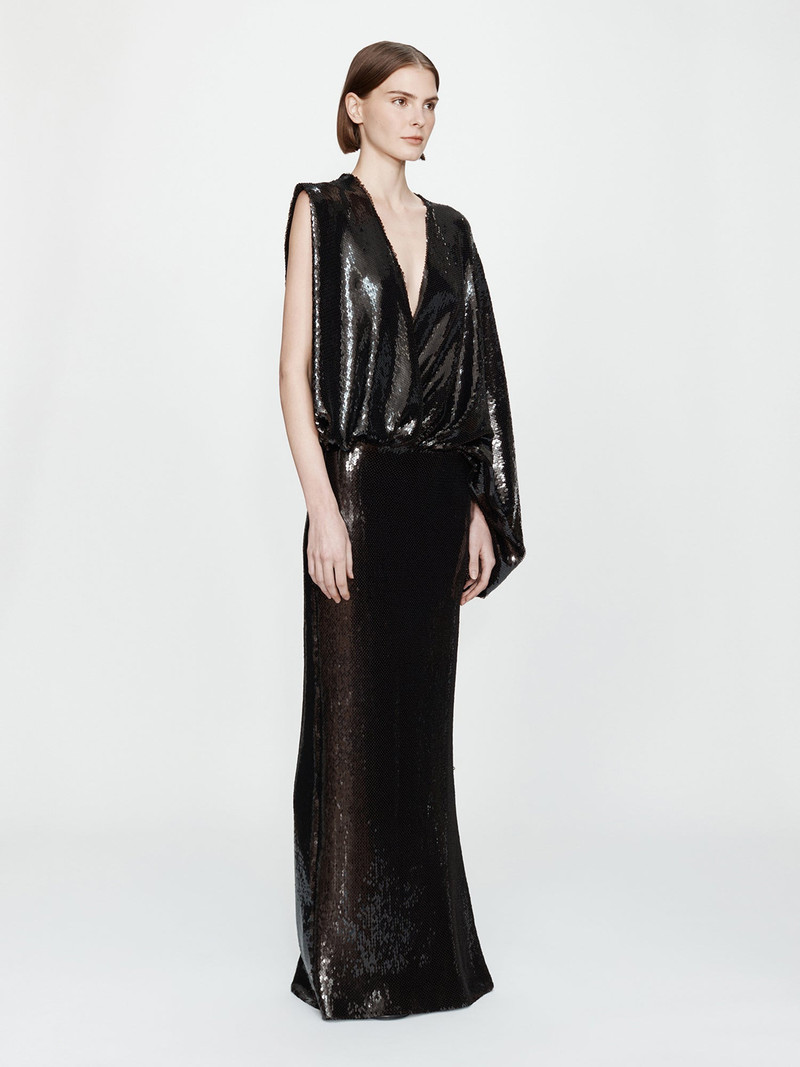 Opaline Sequin Swaddled Gown 3