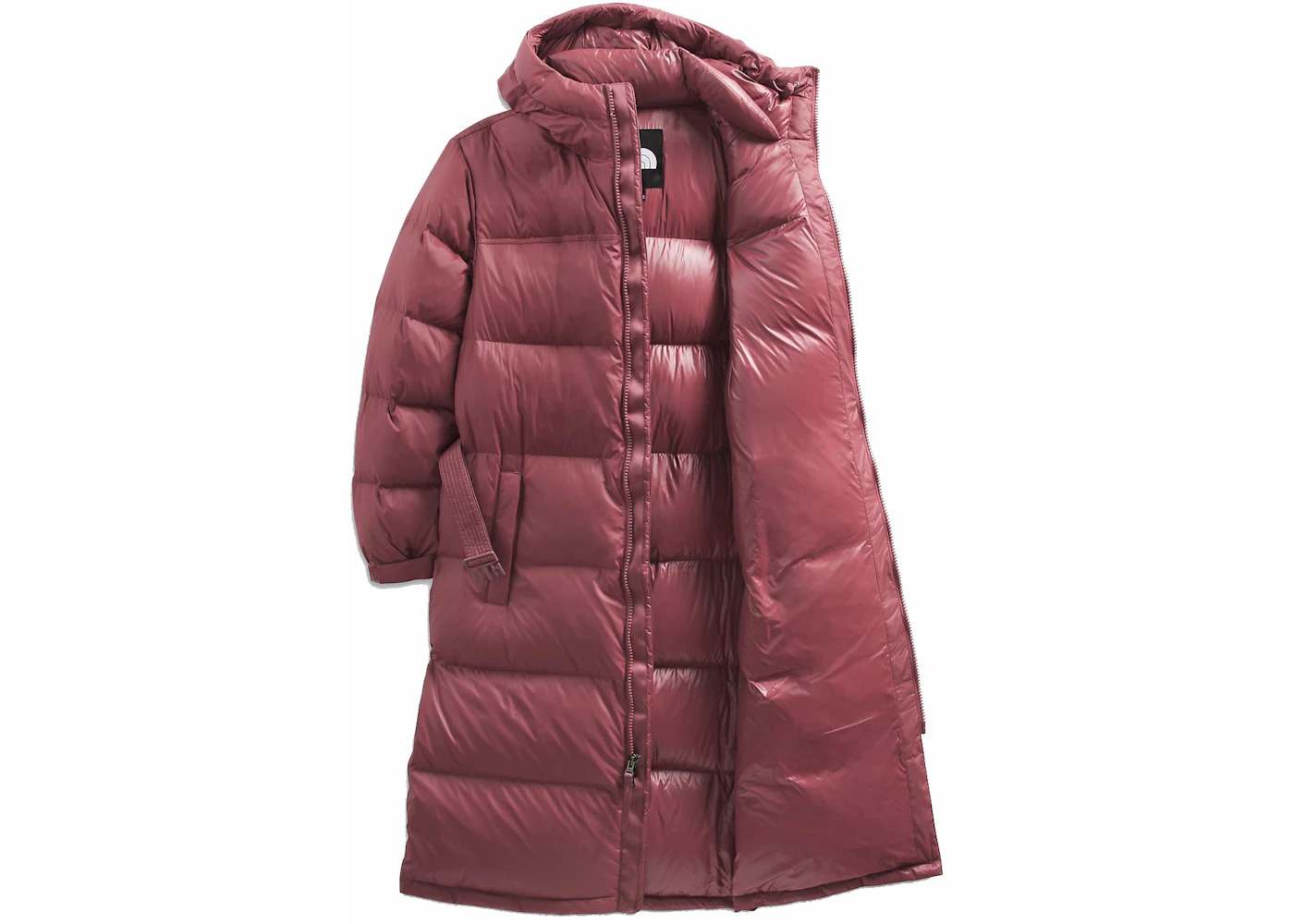 The North Face Womens Nuptse Belted Long Parka Wild Ginger - 2