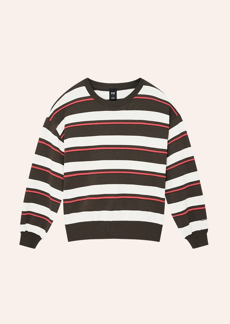 RETREAT STRIPE SWEATER IN DARK OLIVE STRIPE - 1