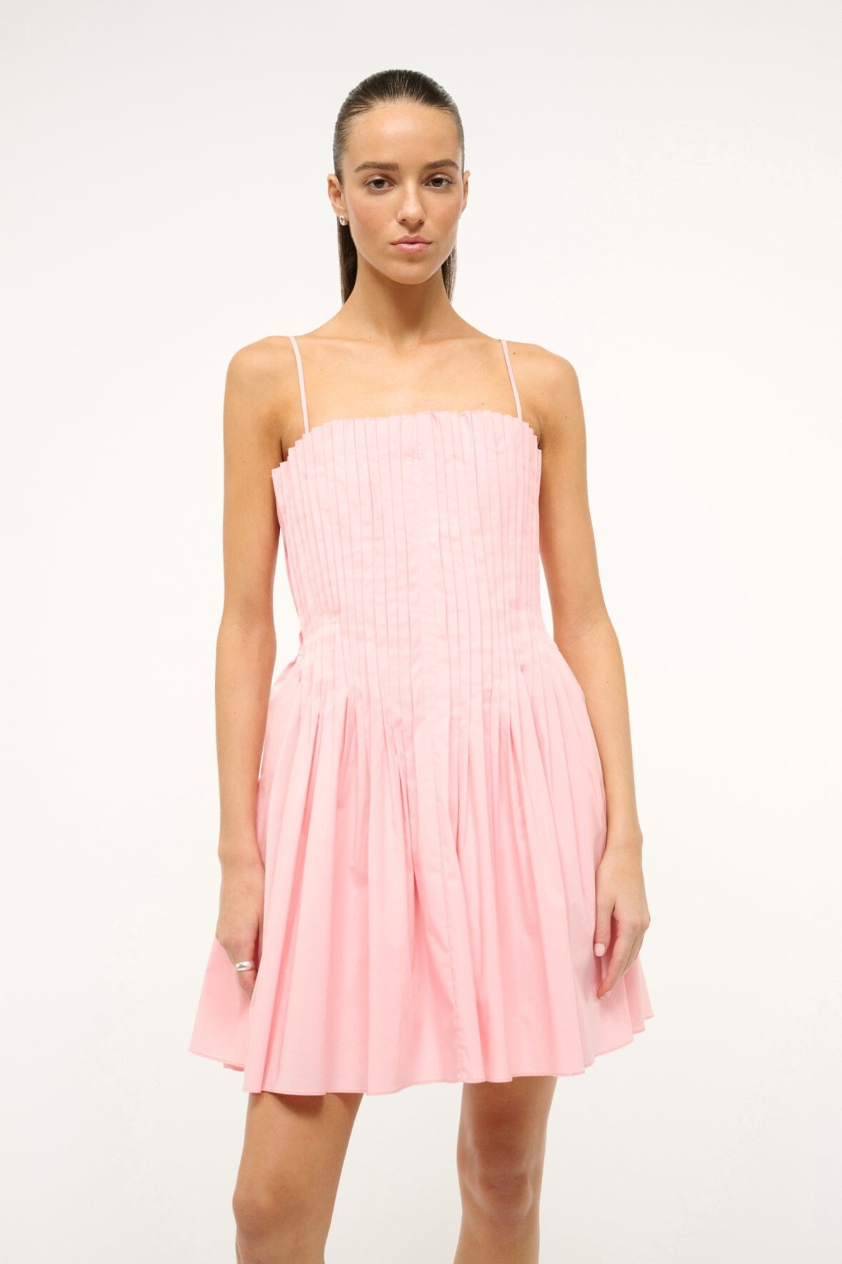 STAUD MINI BELLA DRESS PEARL PINK - 4