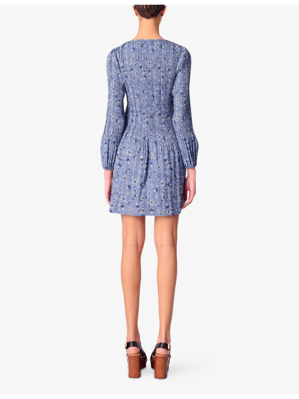 Floral-Pattern Pleated Woven Mini Dress - 4
