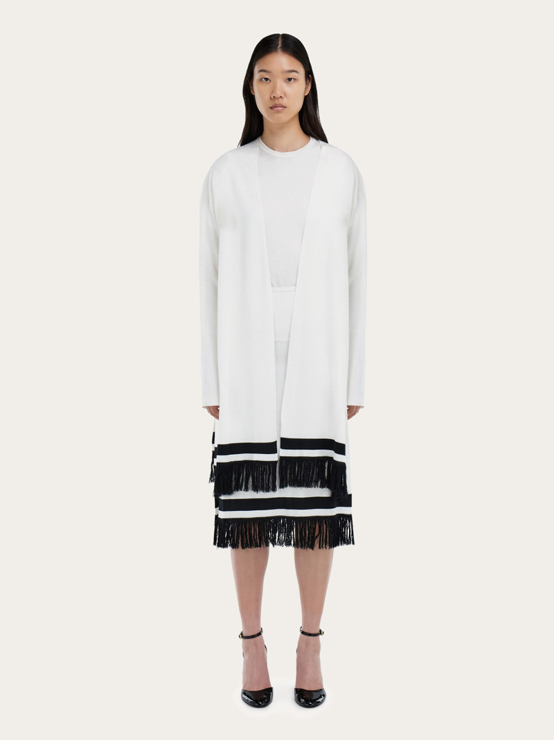 FERRAGAMO Longline cardigan with fringe detail outlook