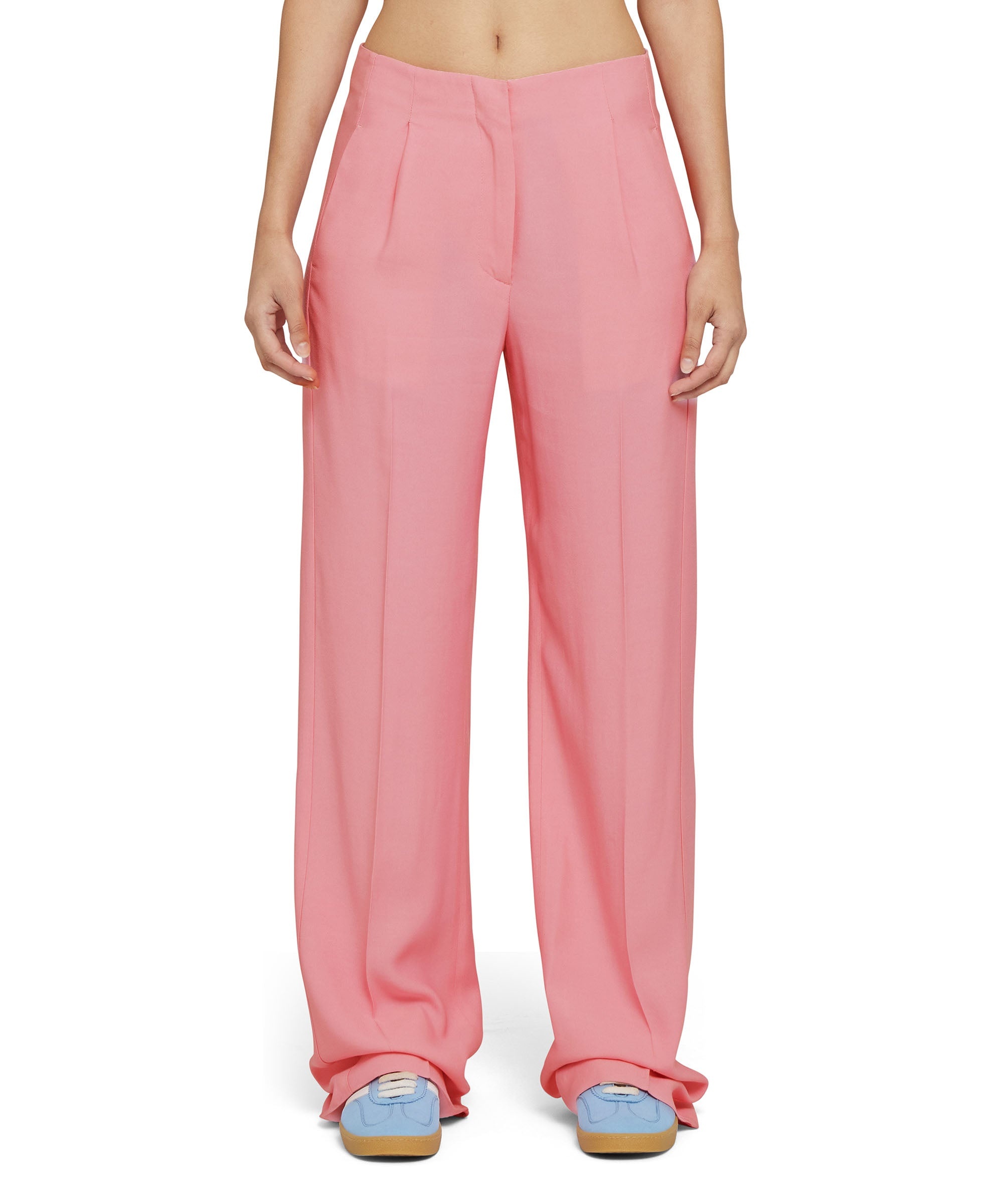 Tailored viscose full-length pleated pants - 1