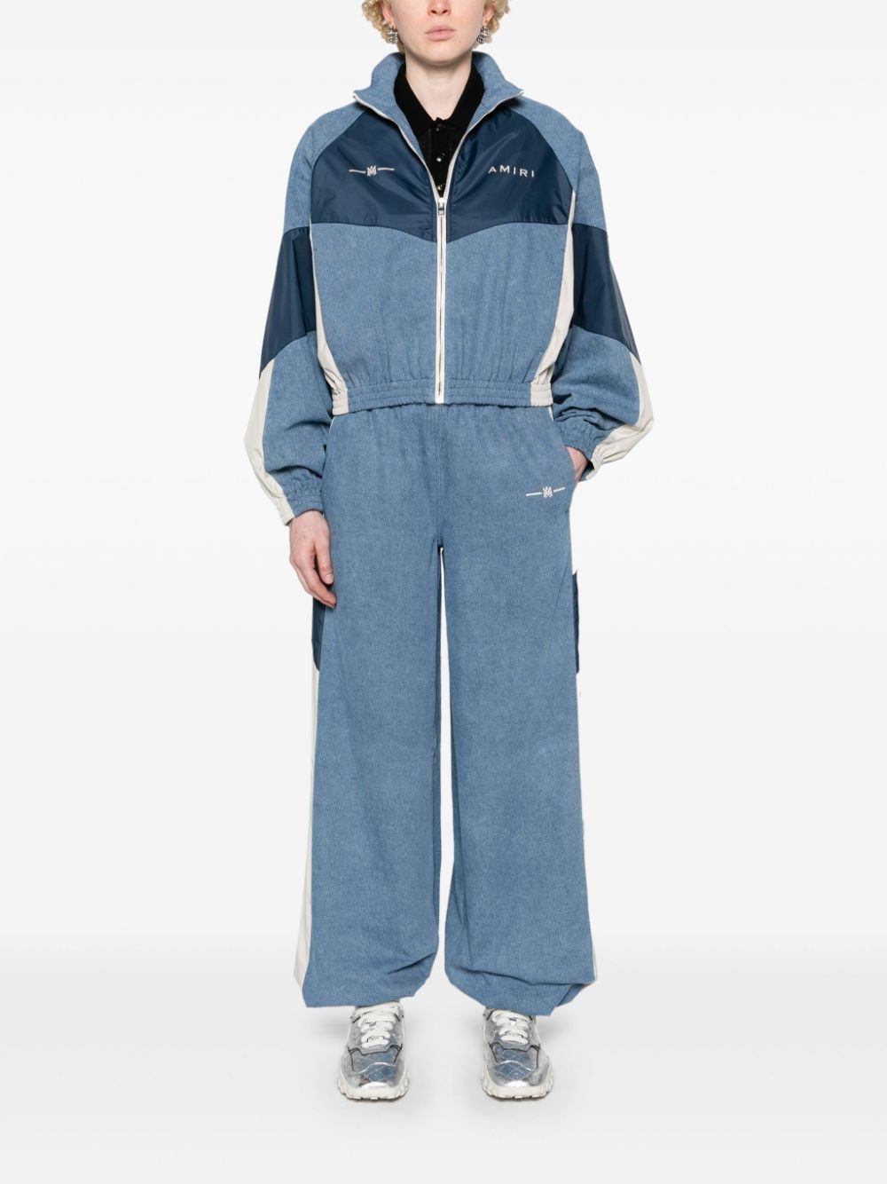 drawstring chambray track pants - 2