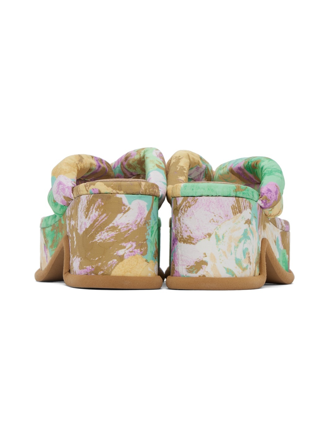 Multicolor Printed Platform Heeled Sandals - 2