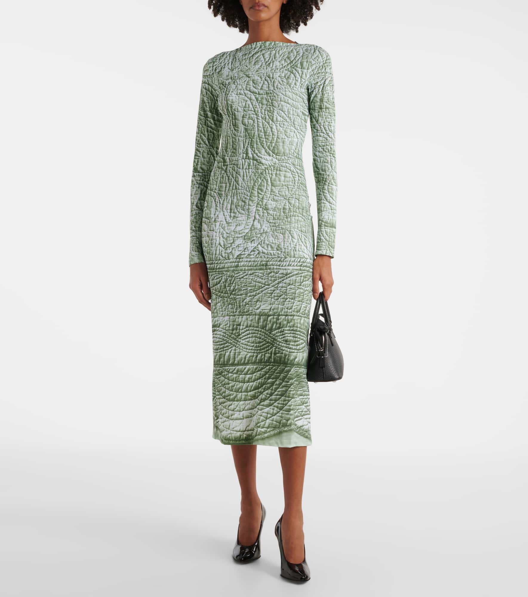 Printed jersey midi dress - 2