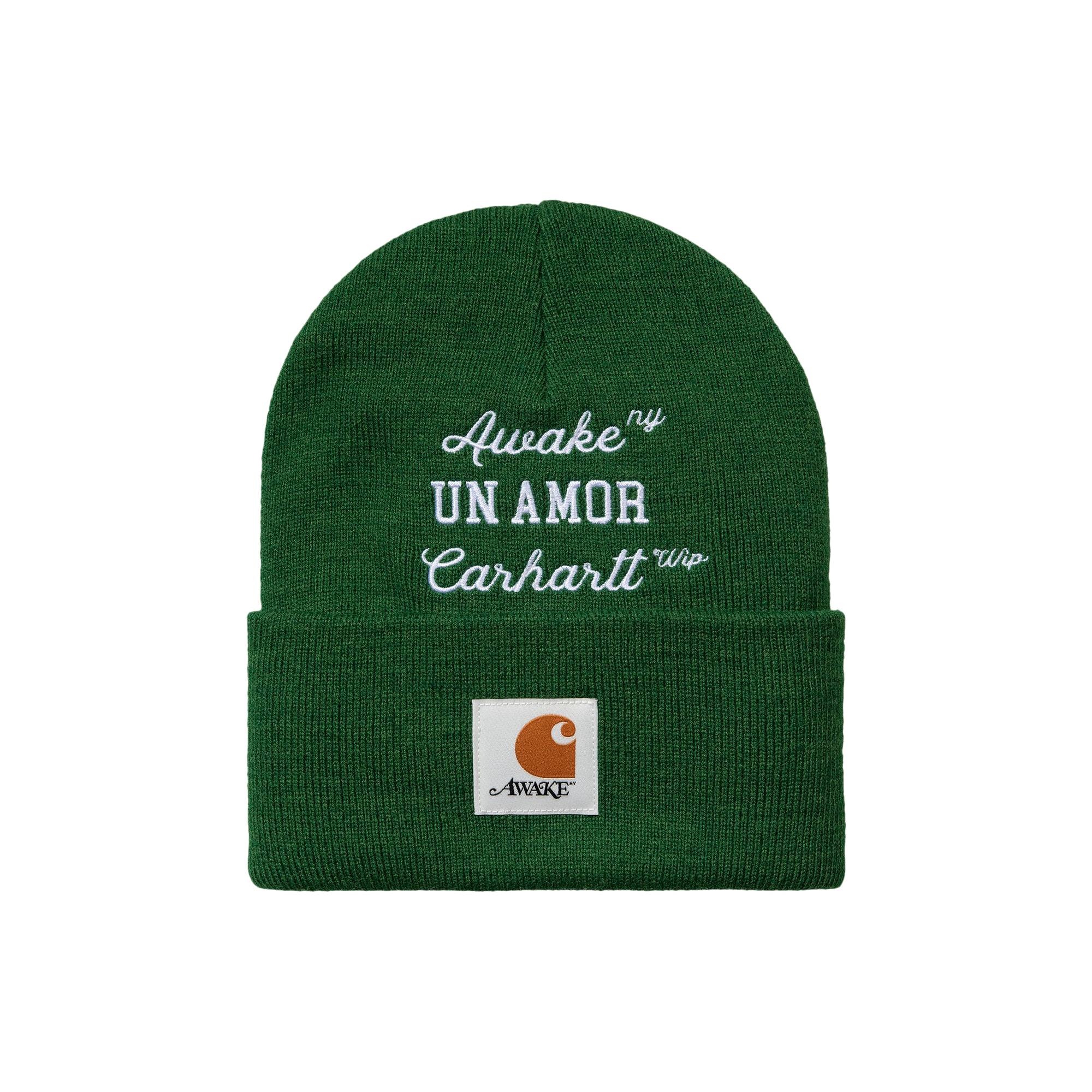 Carhartt WIP x Awake NY Un Amor Beanie 'Dark Green/White' - 1