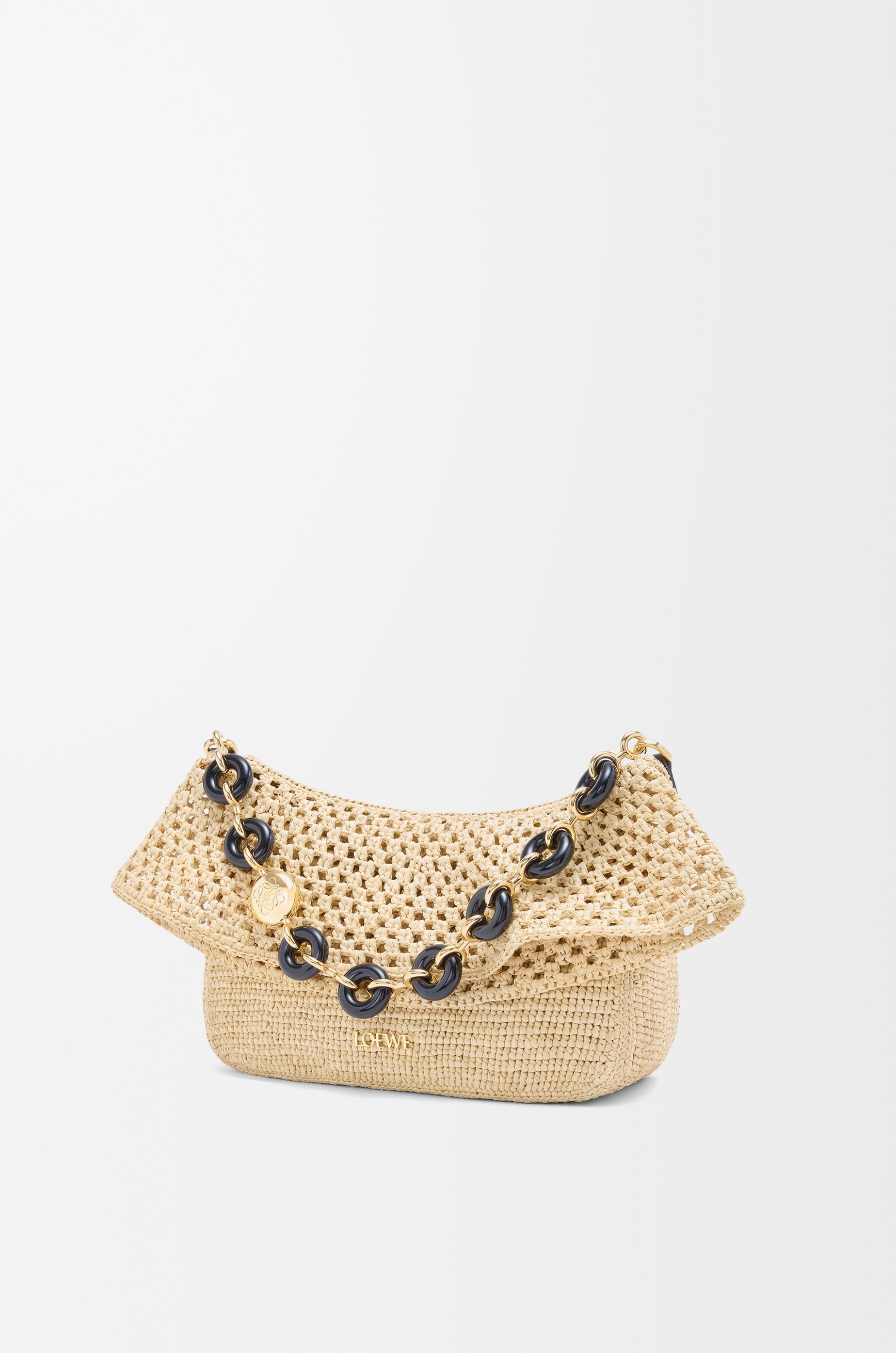 Medium Ola bag in raffia and calfskin - 5
