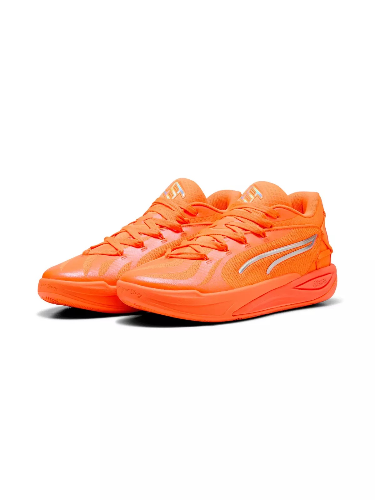 PUMA Stewie 4 Flawless "Sun Stream/Fluro Orange Pes" Women's Basketball Shoe - 3