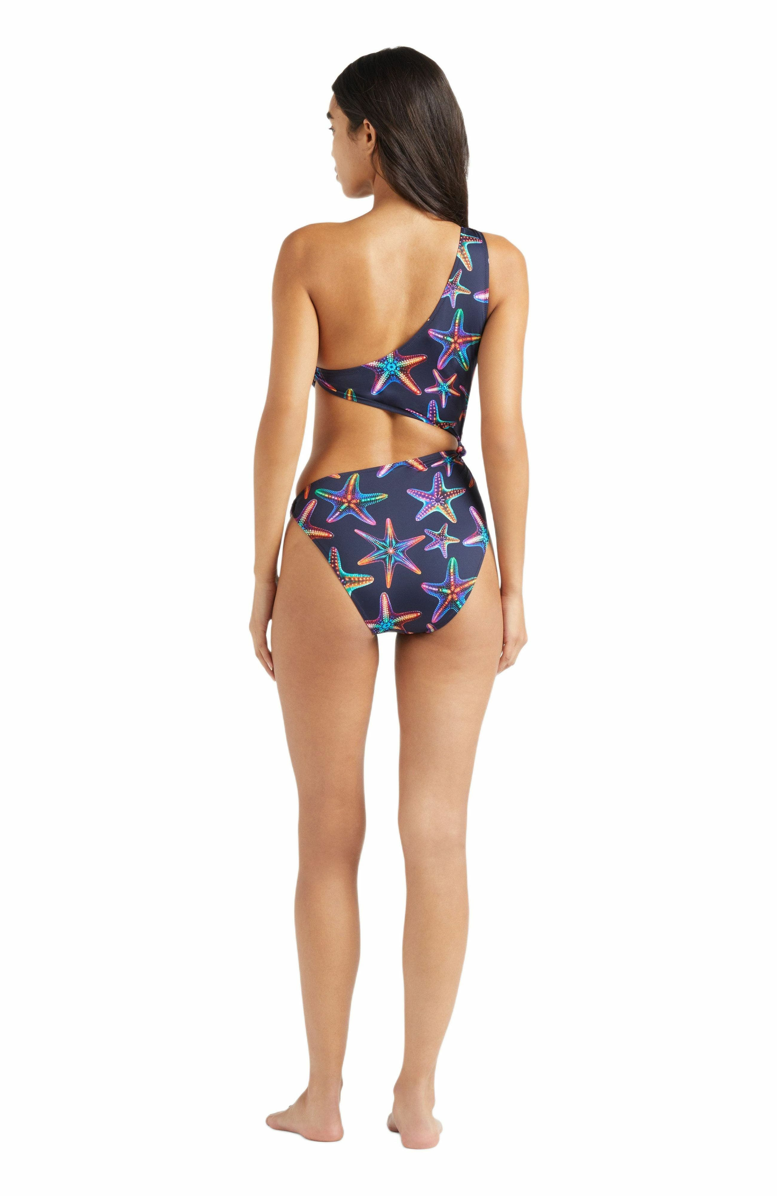 Vilebrequin Women's Disco Stars Assymetric Bikini One-Piece Swimsuit in Bleu Marine at Nordstrom - 4
