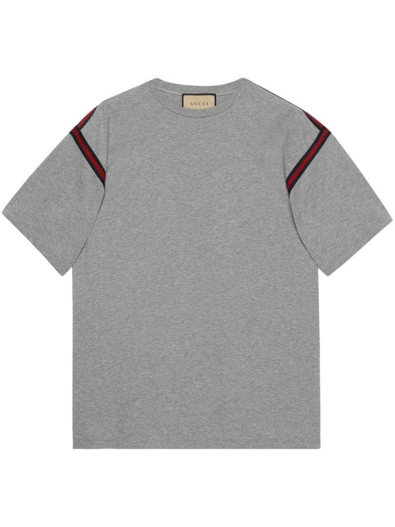 Web-Stripe cotton T-shirt - 1