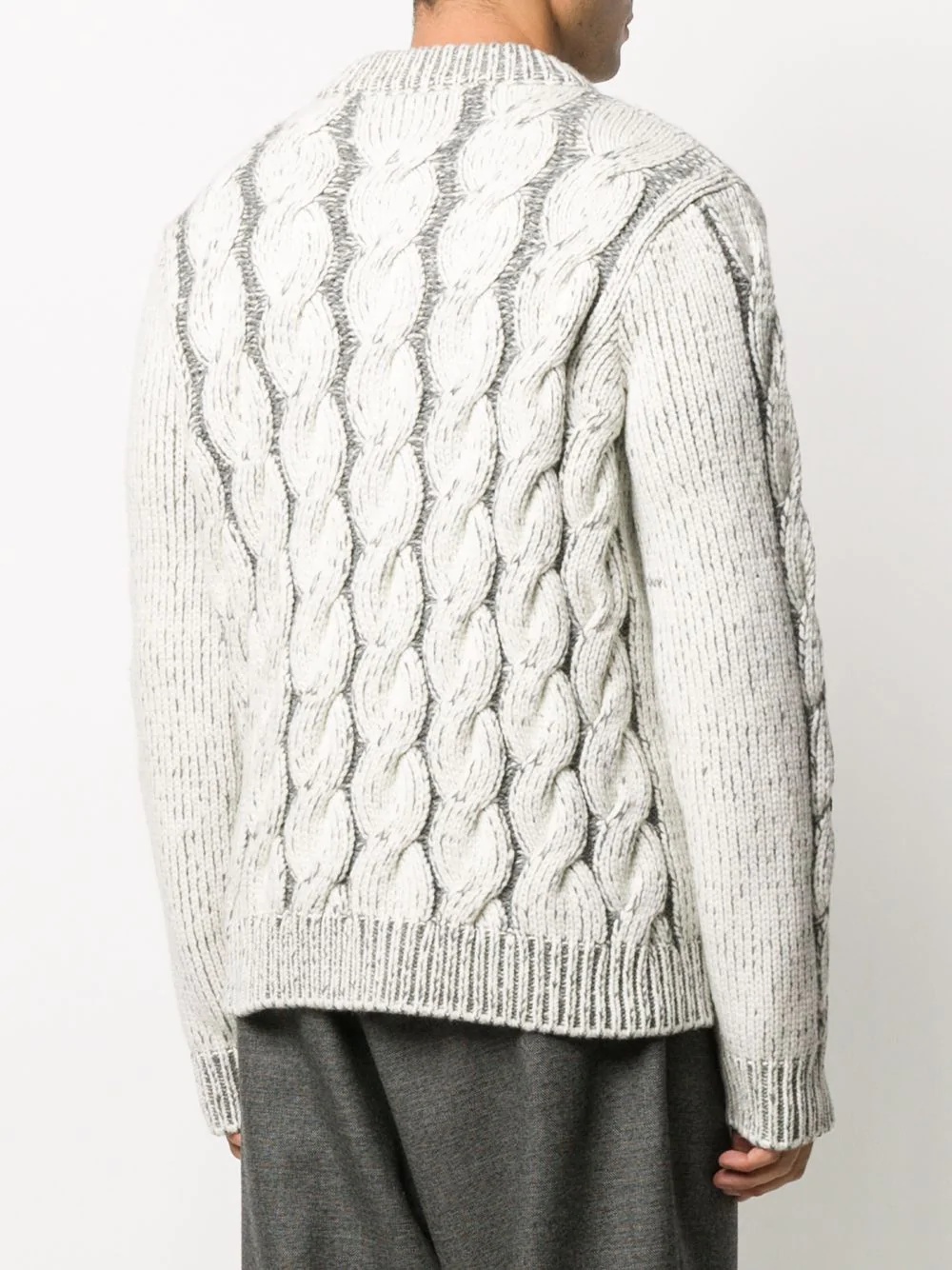 contrast cable knit jumper - 4