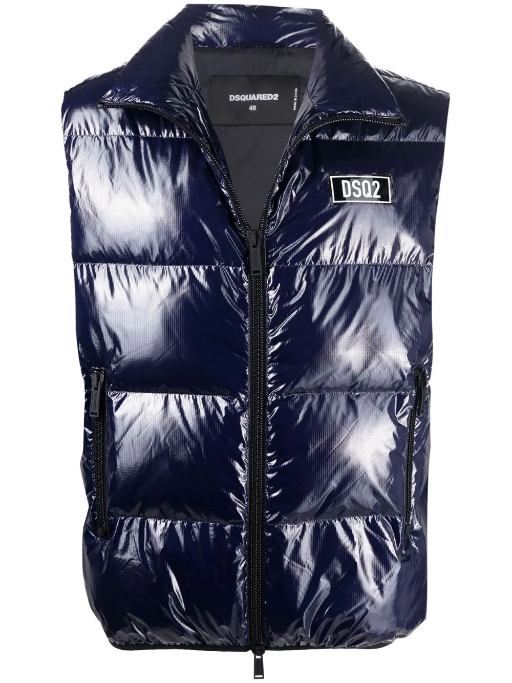 logo-print puffer gilet - 1