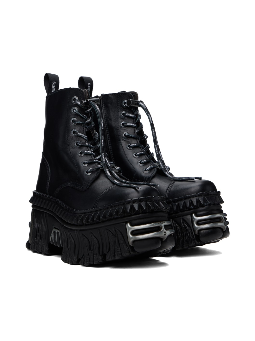 Black New Rock Edition Combat Boots - 4