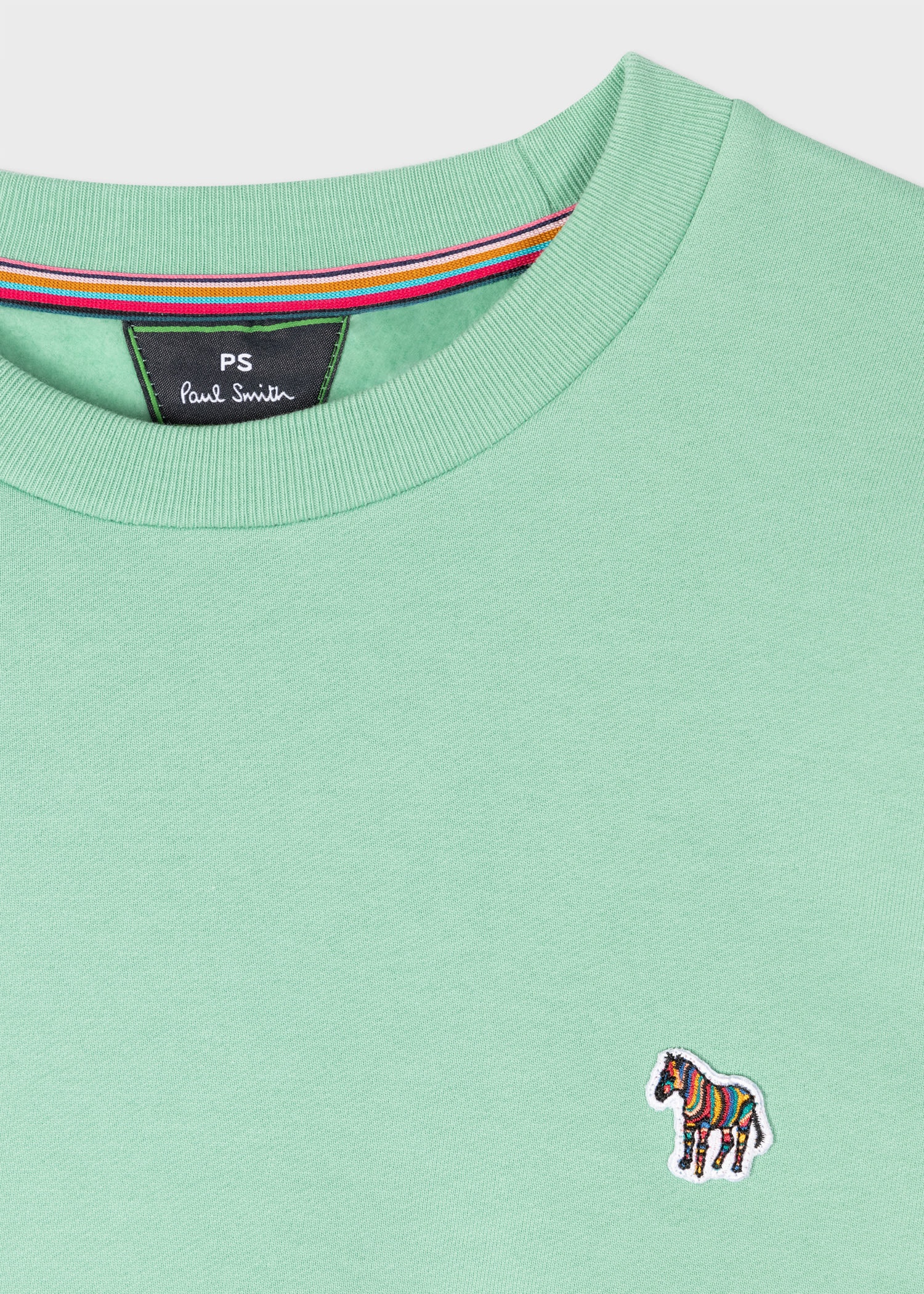Pale Green Zebra Logo Cotton Sweatshirt - 2