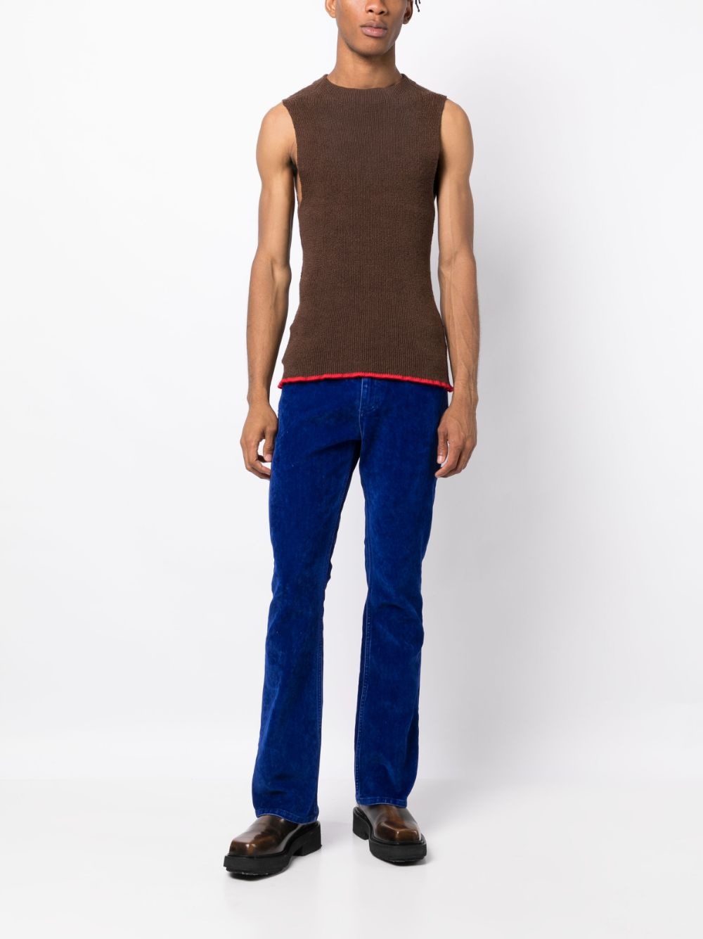 flared twill trousers - 2