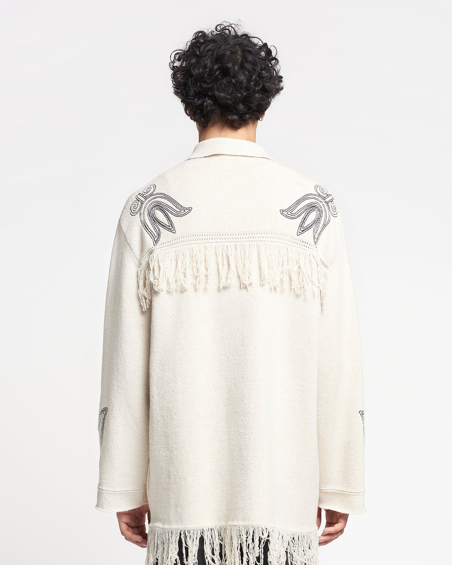 Embroidered Textured-Linen Cardigan - 9