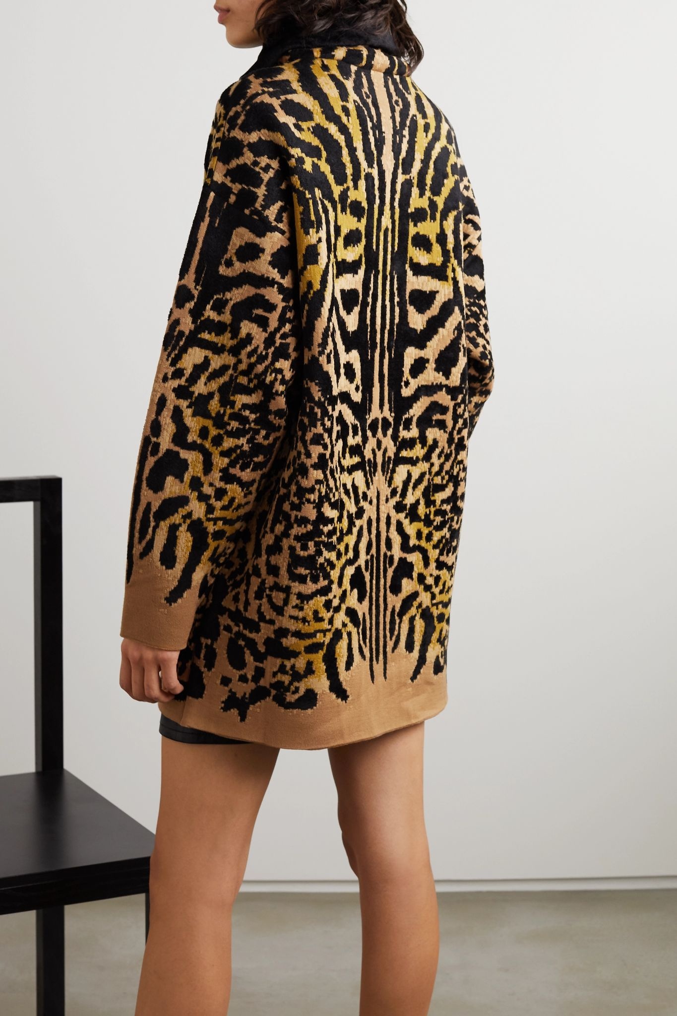 Leopard-jacquard wool-blend turtleneck sweater - 4