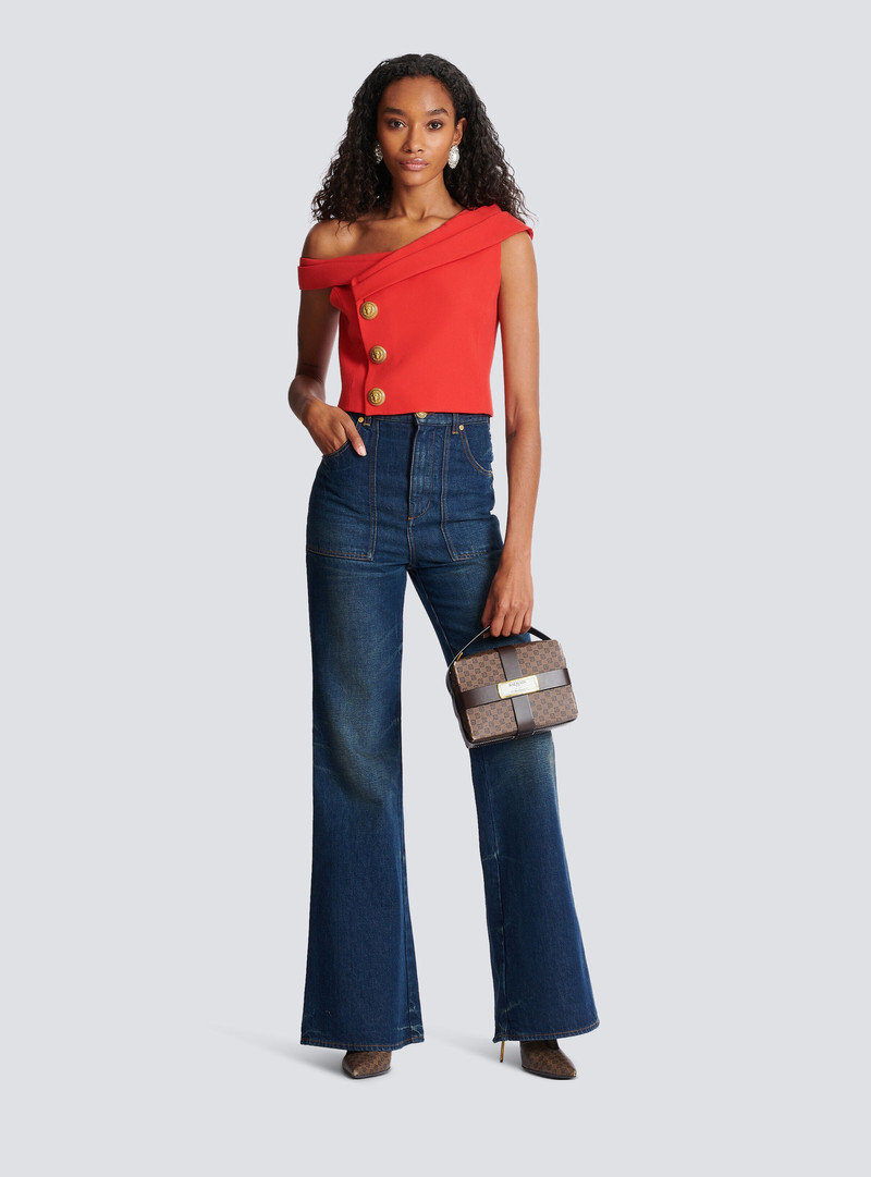 Balmain Asymmetrical crop top outlook