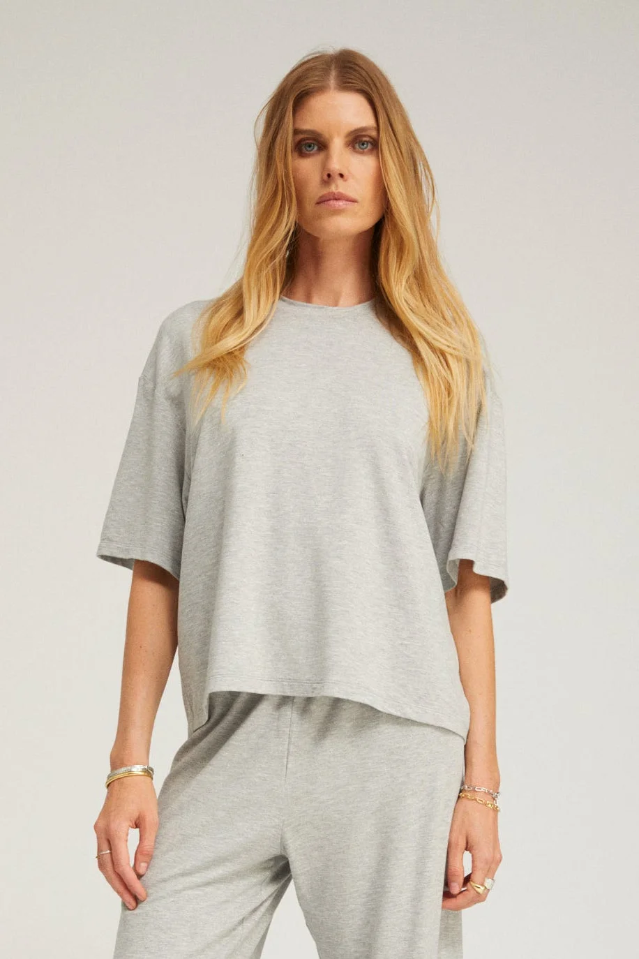 RAYON FRENCH TERRY BOXY TEE - 1