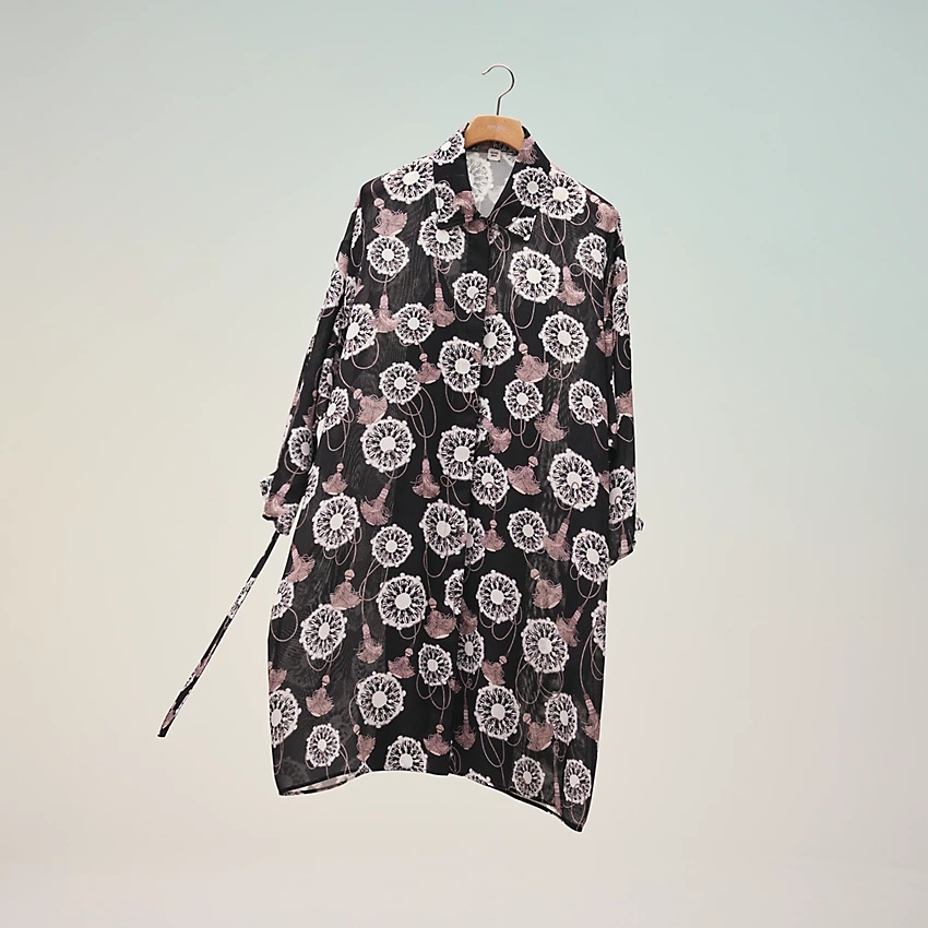 "Cliquetis Aquarelle" wide shirt dress - 4
