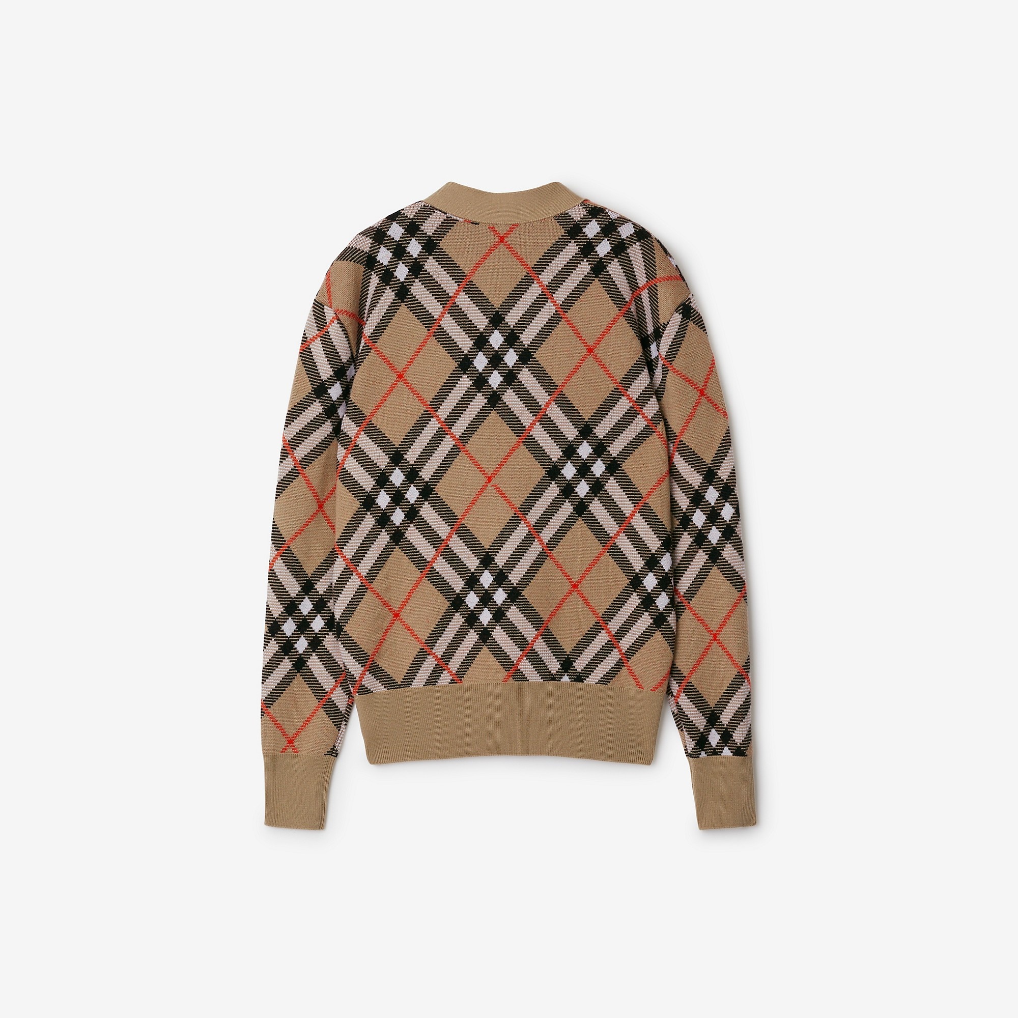 Check Wool Blend Cardigan - 2