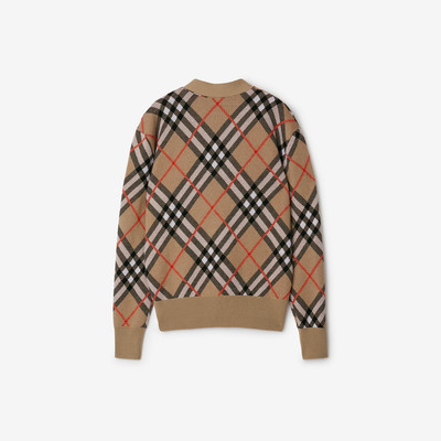 Burberry Check Wool Blend Cardigan outlook