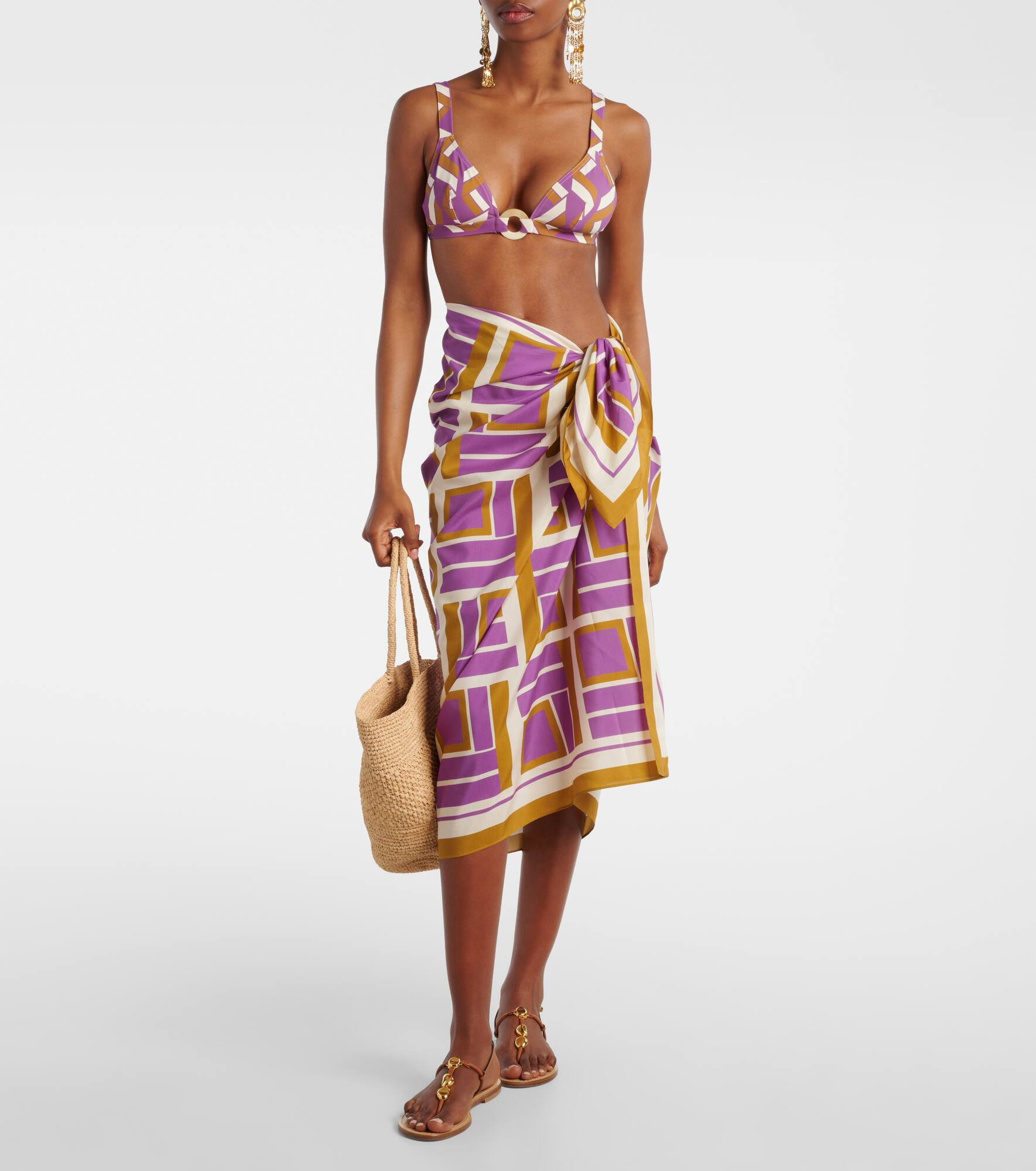 Fever printed high-rise bikini bottoms - 5